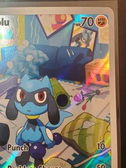 Riolu 215/198 Illustration Rare IR Scarlet & Violet Pokemon Card NM Print Line - Image 5