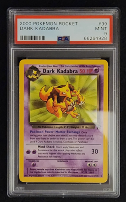 2000 Pokemon Team Rocket Dark Kadabra #39/82 PSA Mint 9 - Image 1