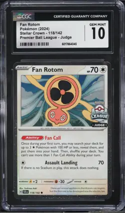 Pokemon Premier Ball League FAN ROTOM JUDGE 118/142 CGC 10 Gem Mint - Image 1