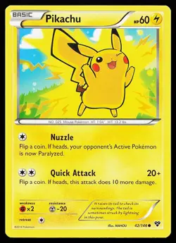 Pikachu 42/146 Common XY Pokemon Card - Image 1