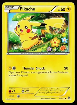 Pikachu 27/111 Common Furious Fists Pokemon Card - Image 1