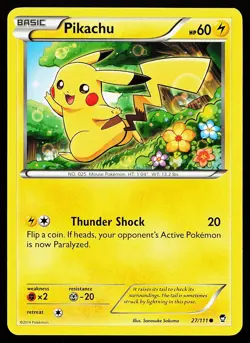 Pikachu 27/111 Common Furious Fists Pokemon Card - Image 1