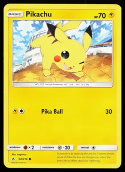 Pikachu 54/214 Common Unbroken Bonds Pokemon Card - Image 1