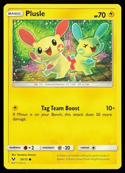 Plusle 33/73 Common Shining Legends Tomokazu Komiya Pokemon Card - Image 1