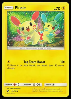 Plusle 33/73 Common Shining Legends Tomokazu Komiya Pokemon Card - Image 1