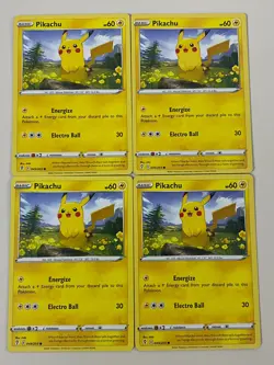 Pokemon - Pikachu x 4 - 49/203 NM - Evolving Skies - Plus Free Holo Card - Image 1