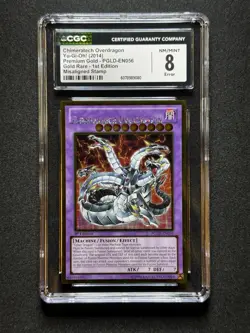 CGC 8 ERROR Yugioh Chimeratech Dragon PGLD-EN056 Gold Rare MISALIGNED STAMP! - Image 1