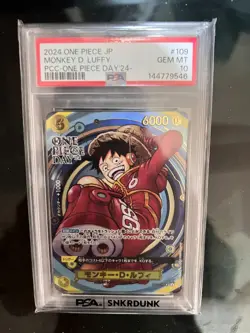 PSA10 One Piece OP07-109 SR Monkey D. Luffy Japanese ONE PIECE DAY'24 - Image 1