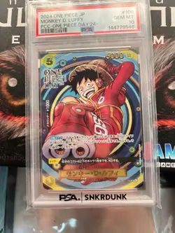 PSA10 One Piece OP07-109 SR Monkey D. Luffy Japanese ONE PIECE DAY'24 - Image 2