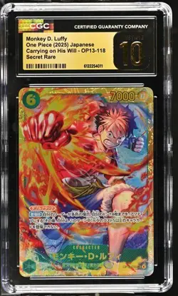 Monkey.D.Luffy OP13-118 One Piece Japanese CGC 10 PRISTINE - Image 1