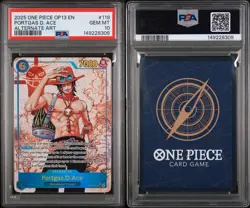 2025 ONE PIECE OP13-CARRYING ON HIS WILL ALTERNATE ART PORTGAS D. ACE PSA 10 - Image 3