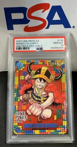 Monkey D. Luffy #110 – One Piece Day Vol.2 Promo – 2025 OP Chinese Card PSA 10 - Image 1
