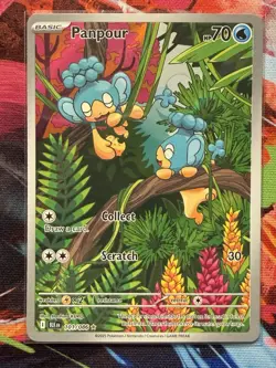 Panpour Illustration Rare Pokemon Card Black Bolt 101/086 SV Near Mint Condition - Image 1