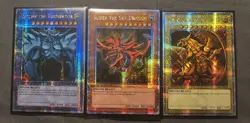 Egyptian God Cards QCR Set Obelisk Slifer Ra Quarter Century Secret Rare NM - Image 1