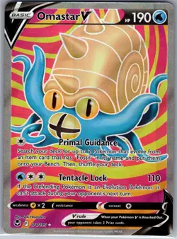 Omastar V (Full Art) 174/195 SWSH12: Silver Tempest - Pokemon Card - NM - Image 1