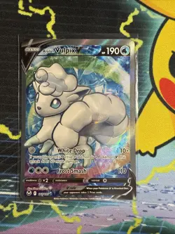 Pokemon Card Alolan Vulpix V 173/195 Silver Tempest Ultra Rare Near Mint - Image 1