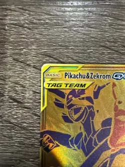 Pikachu & Zekrom GX SM248 Full Art Special Gold Promo Pokemon Card NM/M - Image 2