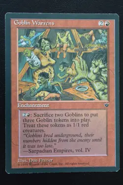 Magic The Gathering MTG GOBLIN WARRENS Fallen Empires LP Lightly Played - Image 1