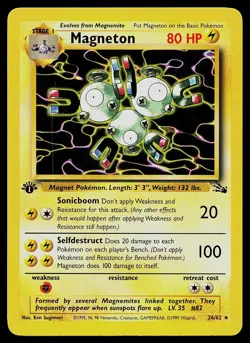 Pokemon Card - Magneton Fossil 26/62 1st Edition Rare - Image 1