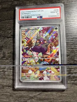 PSA 10 GEM MINT 2023 POKEMON PAR EN-PARADOX RIFT ILLUSTRATION RARE #206 MORPEKO - Image 1