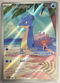 Pokemon TCG Misty's Lapras SV10 Destined Rivals 194/182 Illustration Rare Holo - Image 1