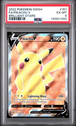 PSA 6 Pikachu V 157 Brilliant Stars Tcg 2022 Pokemon Sword & Shield - Image 1