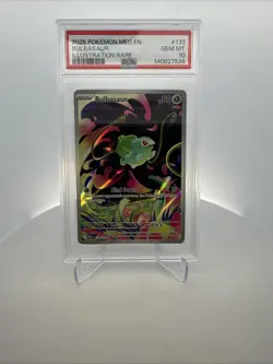 2025 Pokemon Mega Evolution Bulbasaur Illustration Rare PSA 10 #133/132 - Image 1