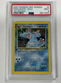 POKEMON FERALIGATR 2000 NEO GENESIS 1ST EDITION #5 HOLO PSA 9 - Image 1