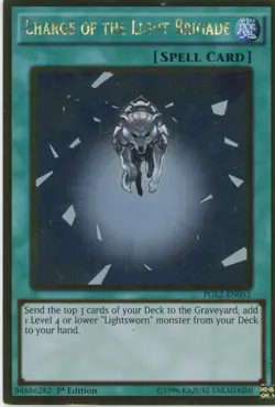 Yugioh Charge Of The Light Brigade PGL2-EN052 Gold Rare LP - Image 1