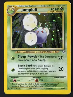 Pokemon TCG Jumpluff 7/111 Neo Genesis Holo Rare WOTC 2000 Swirl MP - Image 1