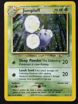 Pokemon TCG Jumpluff 7/111 Neo Genesis Holo Rare WOTC 2000 Swirl MP - Image 2