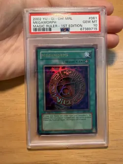 YUGIOH PSA 10 2002 Megamorph MRL-061 Ultra Rare 1st Edition - Image 1