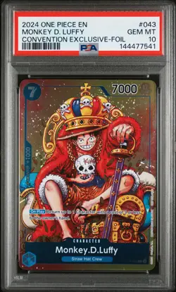 2024 ONE PIECE PROMOS CONVENTION EXCLUSIVE-FOIL #043 MONKEY D. LUFFY PSA 10 - Image 1