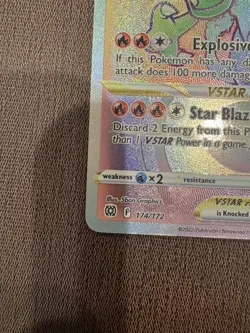 Charizard VSTAR Rainbow Secret Rare 174/172 Brilliant Stars Pokemon Card NM - Image 5