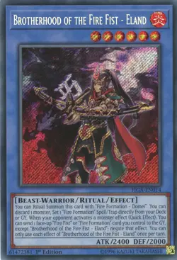 Yugioh Brotherhood Of The Fire Fist - Eland FIGA-EN014 Secret Rare 1st LP - Image 1