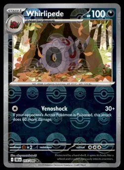 Whirlipede (Poke Ball Pattern) 055/086 Common Black Bolt Pokemon Holo Near Mint - Image 1