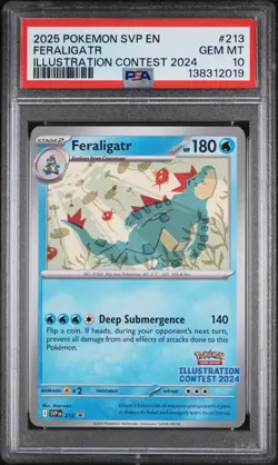 Pokemon Feraligatr 213 Scarlet & Violet Promo Illustration Contest 2024 PSA 10 - Image 1