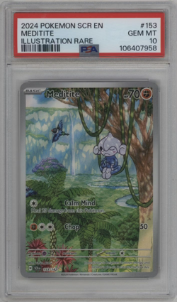 Meditite 153/142 Illustration Rare Stellar Crown GEM MINT Pokemon TCG PSA 10 - Image 1