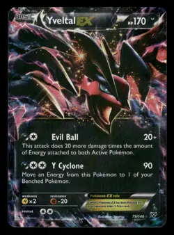 Yveltal EX 79/146 LP EX Rare Holo XY 2014 Pokemon TCG - Image 1