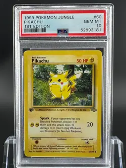 PSA 10 GEM MINT 💎 1999 POKEMON JUNGLE 1ST EDITION - PIKACHU #60 ENGLISH - Image 1