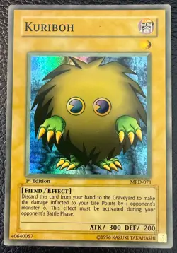 YUGIOH KURIBOH SUPER RARE 1ST EDITION INK ERROR MISPRINT FADED MRD-071 NM+/MINT - Image 1