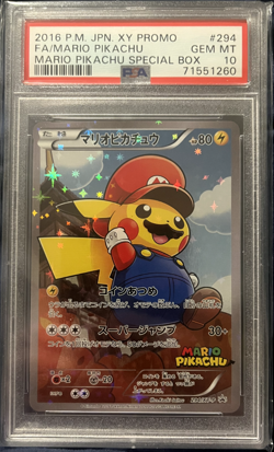 2016 Pokemon Japanese XY Promo Special Box #294 FA Mario Pikachu PSA 10 GEM MINT - Image 1