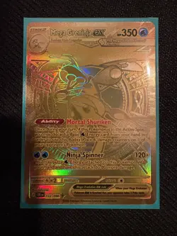 Gold NM Mega Greninja EX 122/086 English Full Art Hyper Rare Pokemon TCG - Image 2