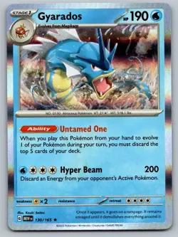 Gyarados 130/165 Rare 151 Pokemon Holo Near Mint - Image 1