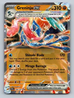 Pokemon TCG Greninja ex Holo Double Rare SV06: Twilight Masquerade 106/167 - Image 1