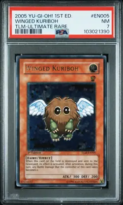 [PSA7] Yugioh Winged Kuriboh TLM-EN005 Ultimate Rare 1st Edition 2005 - Image 1