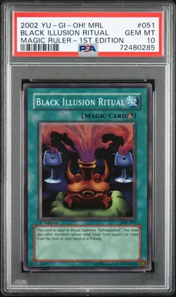 2002 YU-GI-OH! MRL-MAGIC RULER 1ST ED #051 BLACK ILLUSION RITUAL PSA 10 - Image 1