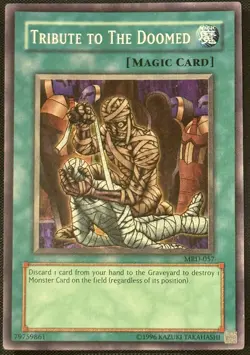 Yugioh Tribute to the Doomed Unlimited Edition Super Rare MRD-057 LP - Image 1