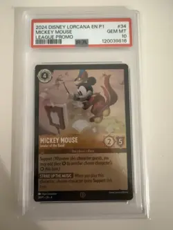 2024 Disney Lorcana | Mickey Mouse Leader of the Band | League Promo | PSA 10 - Image 1