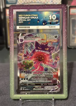 Pokemon Gengar VMAX Fusion Strike TCG Card 271/264 Ace 10 Perfect Subgrades - Image 1